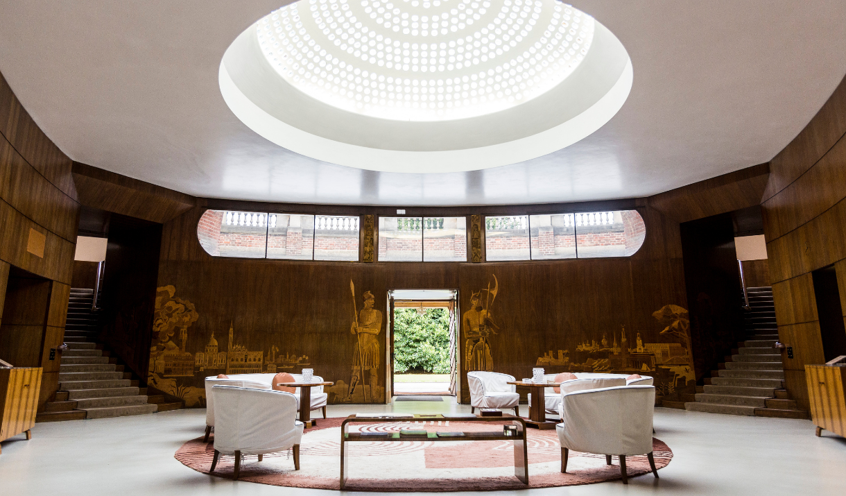 The main entrance hall at Eltham Palace.